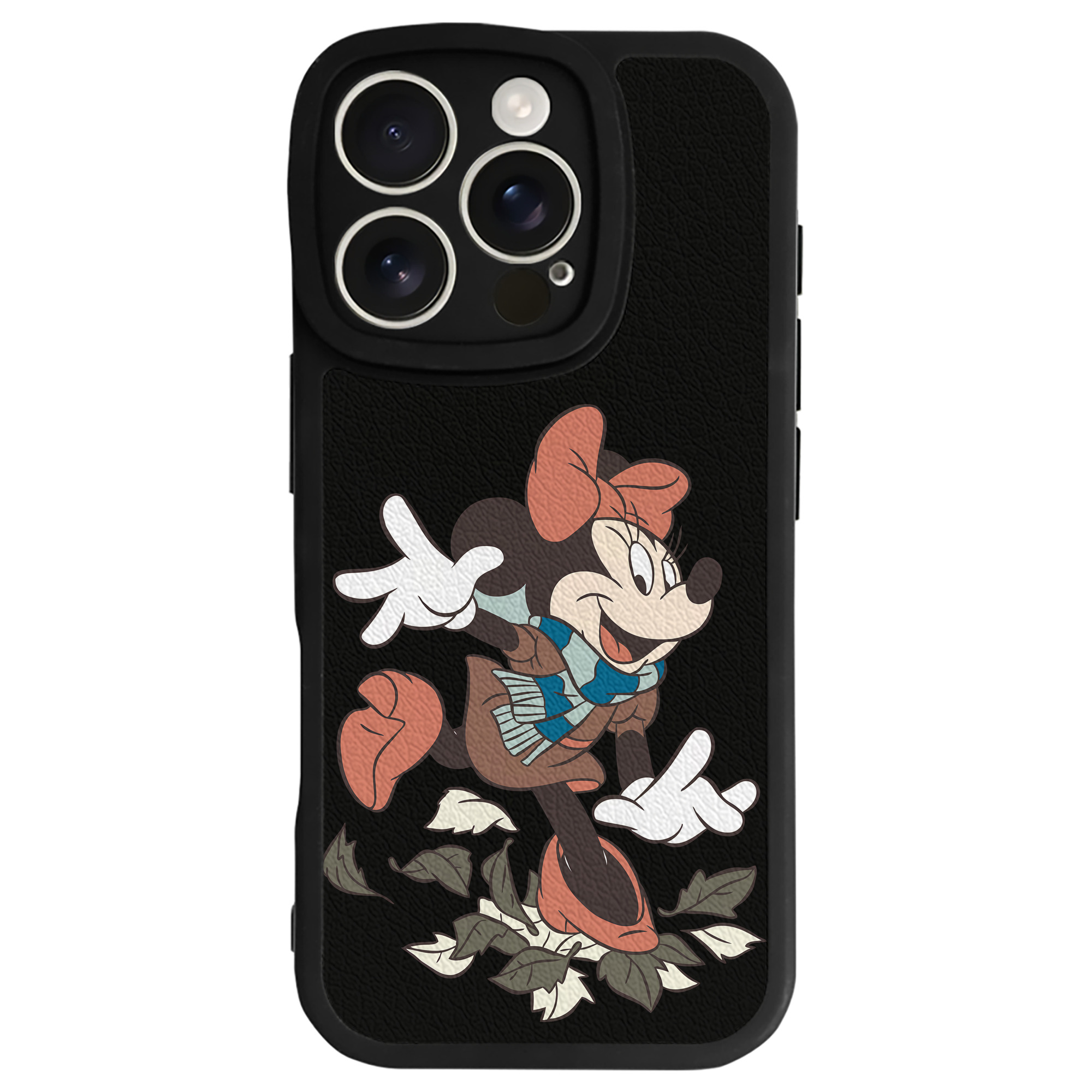 （画像用） ミッキーマウス Mickey Mouse 【iPhone 16シリーズ対応】シリコンスマホケース（レザー調） 材質：シリコン